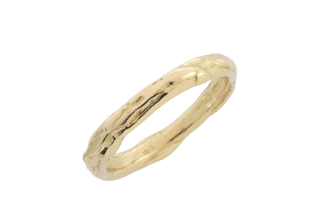 14 carat gold nugget style band-wedding rings-The Antique Ring Shop