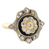 Antique onyx and diamond ring-Antique rings-The Antique Ring Shop