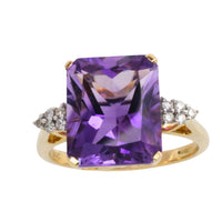 Amatrine and diamond ring in 14 carat gold-Vintage Rings-The Antique Ring Shop