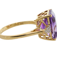 Amatrine and diamond ring in 14 carat gold-Vintage Rings-The Antique Ring Shop