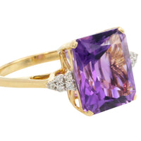Amatrine and diamond ring in 14 carat gold-Vintage Rings-The Antique Ring Shop