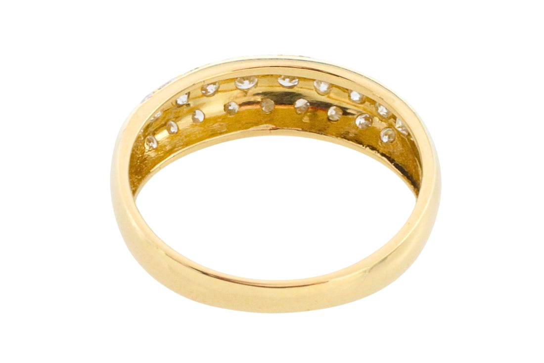 18 carat gold ring with diamonds-Vintage Rings-The Antique Ring Shop