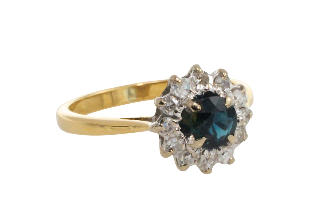 Vintage sapphire and diamond ring-engagement rings-The Antique Ring Shop