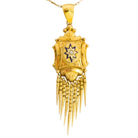 Victorian tassel pendant with enamel and pearl
