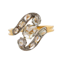 Antique rose diamond swirl ring