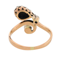 Rose diamond and pearl ring in 14 carat gold and silver