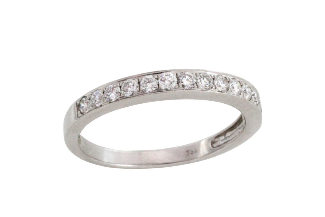 18 carat white gold band with diamonds