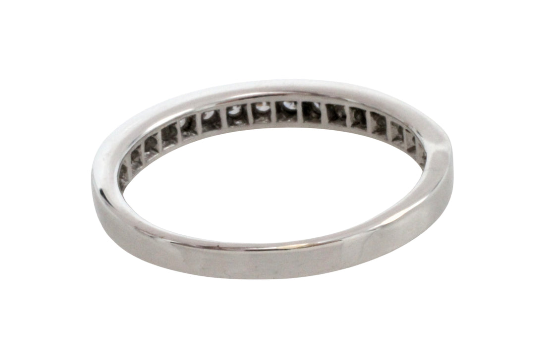 18 carat white gold band with diamonds