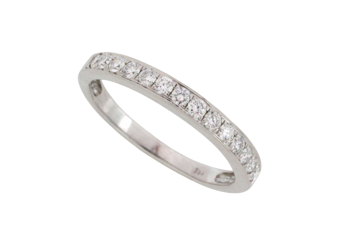 18 carat white gold band with diamonds