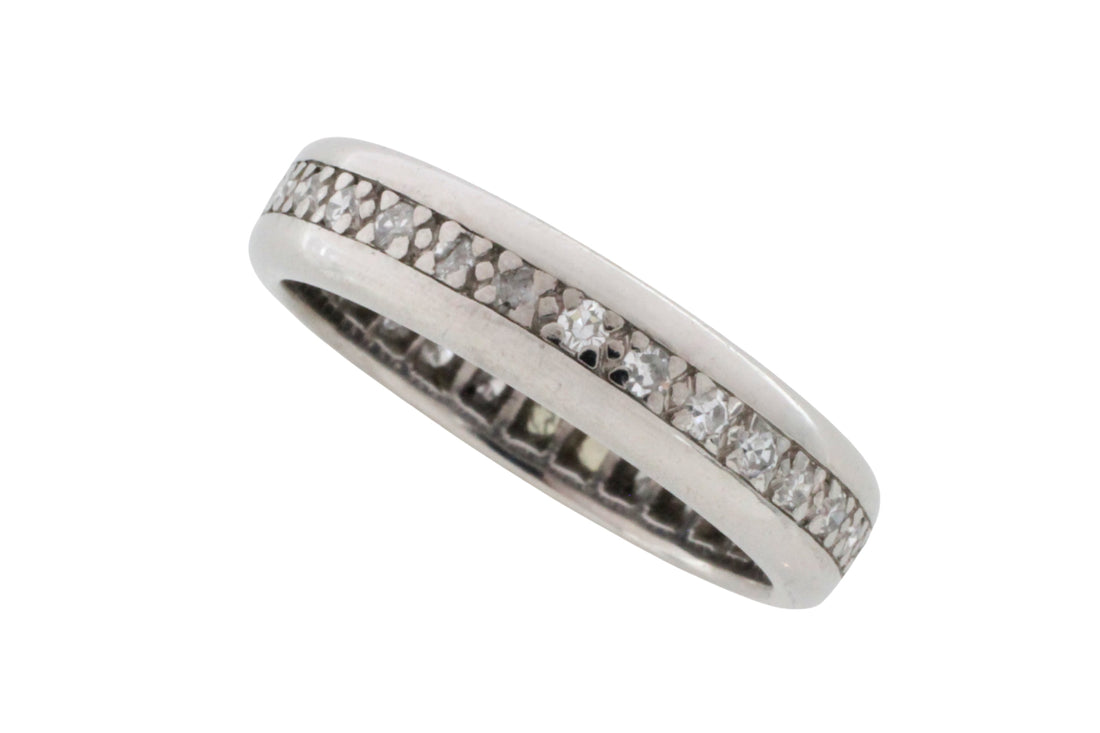 18 carat white gold eternity band with diamonds