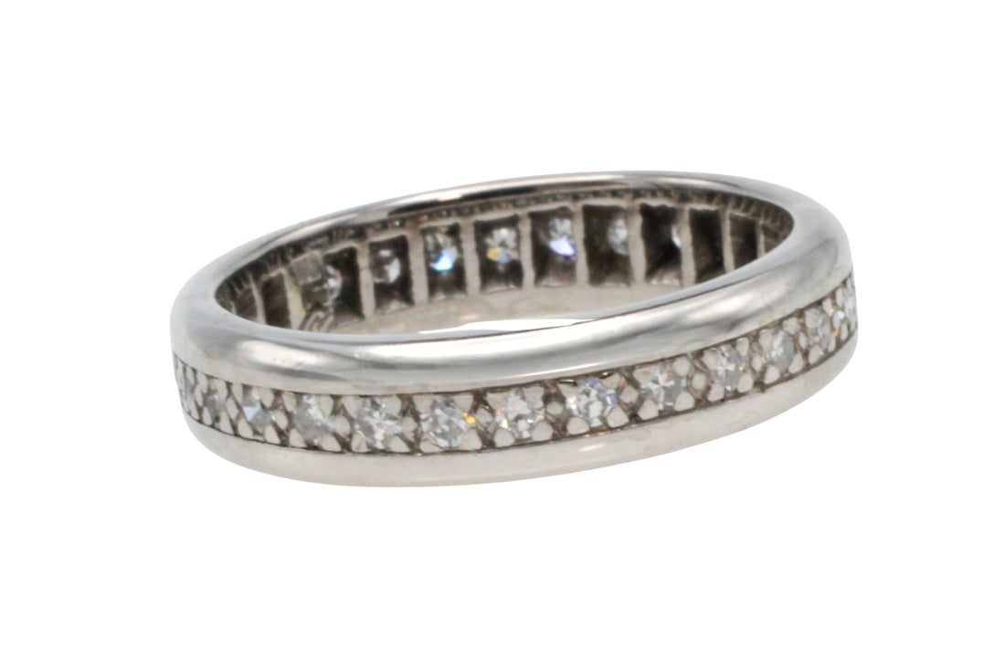 18 carat white gold eternity band with diamonds