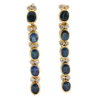Sappire pendant earrings in 18 carat gold
