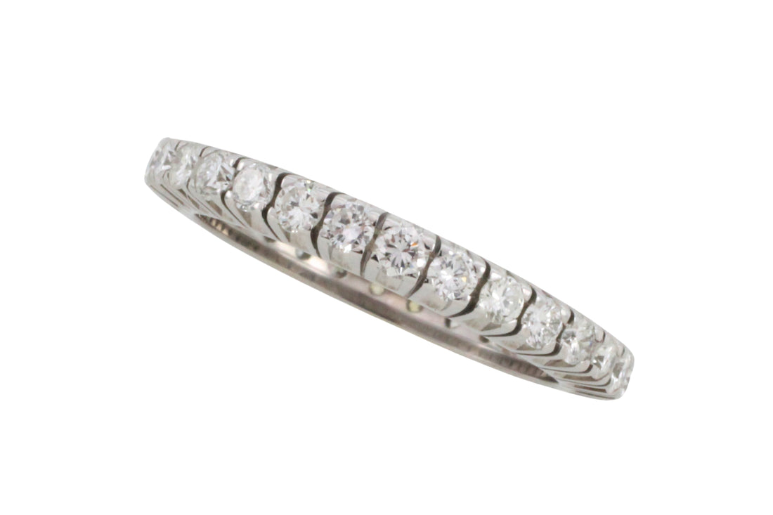 White gold eternity band with diamonds