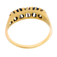 Edwardiaanse saffier en diamanten ring