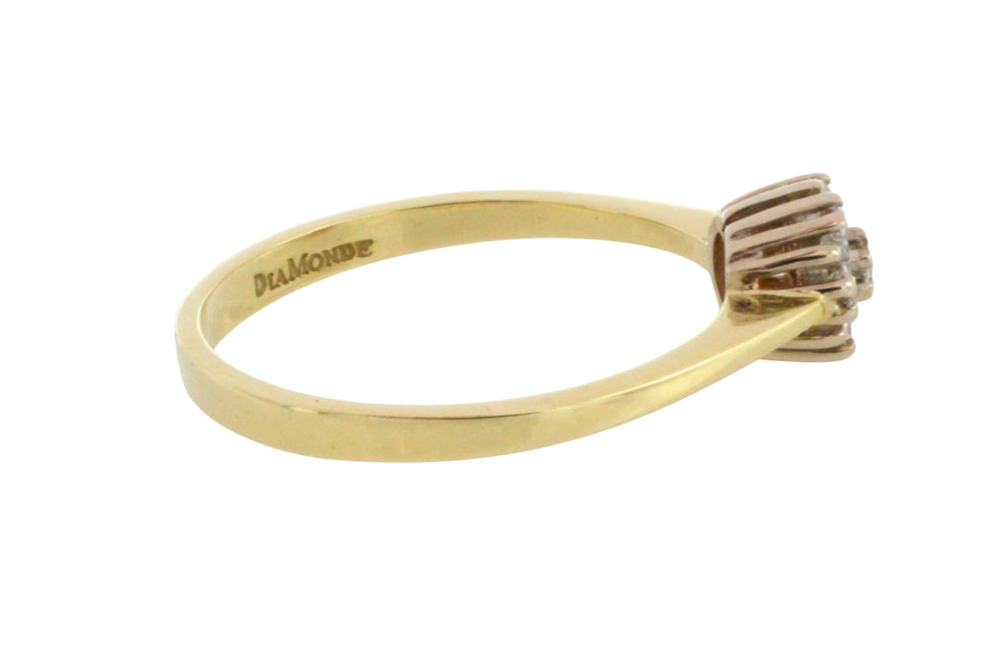 Diamond cluster ring in 14 carat gold