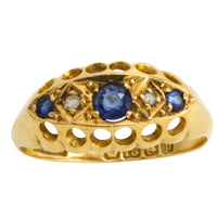 Edwardian sapphire and rose diamond ring from 1914