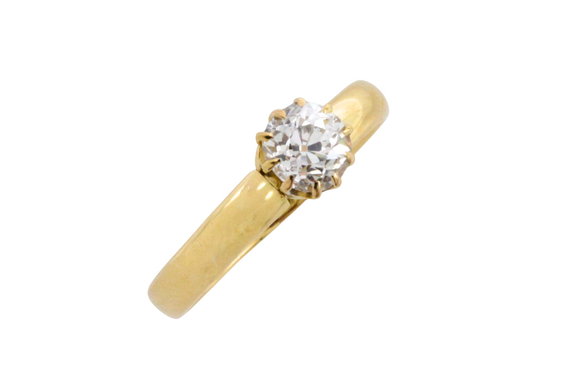 Victorian old cut diamond solitaire ring from 1892