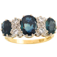 Vintage sapphire and diamond ring in 18 carat gold