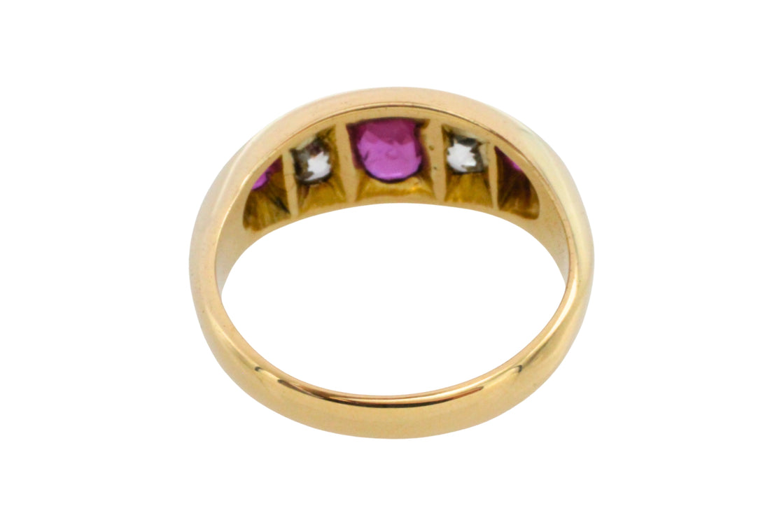 Victorian ruby and old mine cut diamond ring