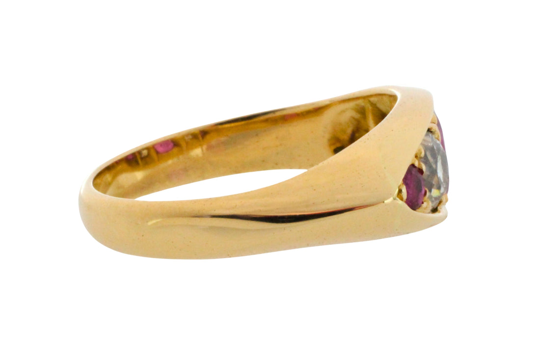 Victorian ruby and old mine cut diamond ring