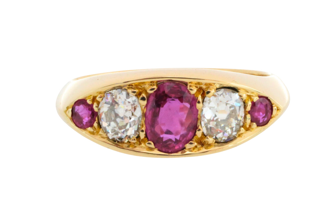 Victorian ruby and old mine cut diamond ring