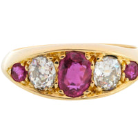 Victorian ruby and old mine cut diamond ring