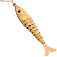 Vintage 14 carat gold fish pendant