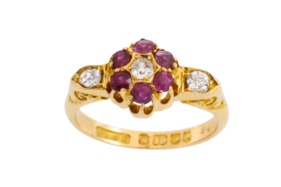 Edwardian ruby and diamond ring from 1904-Antique rings-The Antique Ring Shop