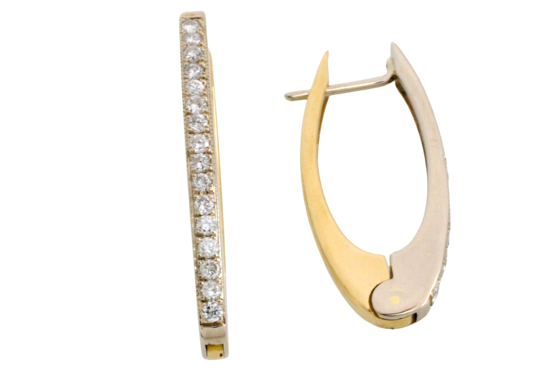 18 carat gold earrings with diamonds