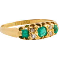 Victorian emerald and diamond ring from 1897