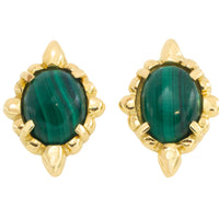 Malachite earrings in 14 carat gold