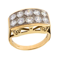 Vintage diamond double row ring in 14 carat gold