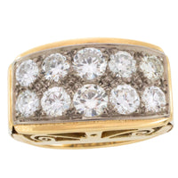 Vintage diamond double row ring in 14 carat gold