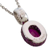 Ruby and diamond pendant in white gold