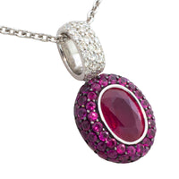 Ruby and diamond pendant in white gold