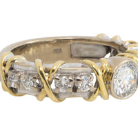 Diamond ring in yellow and white gold