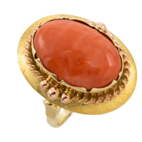 Cabochon angel skin ring in 14 carat gold