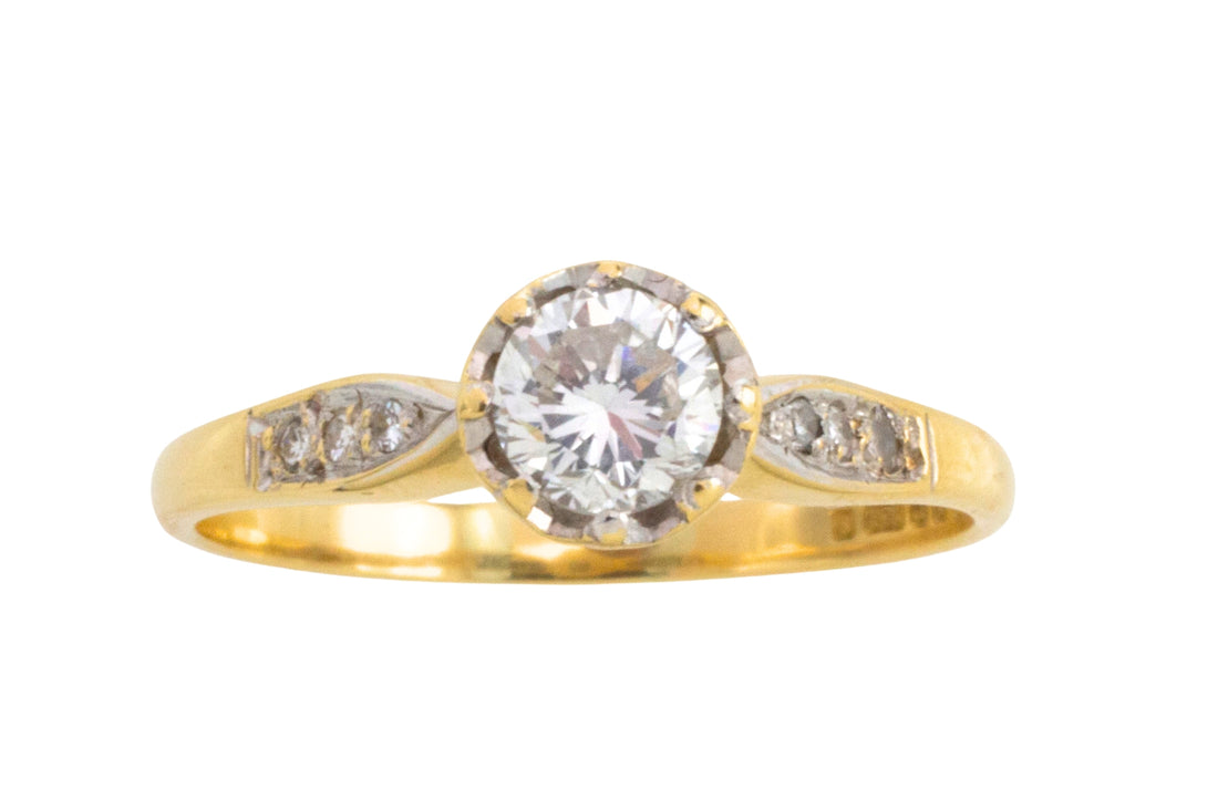 Vintage diamanten ring van 18 karaat goud