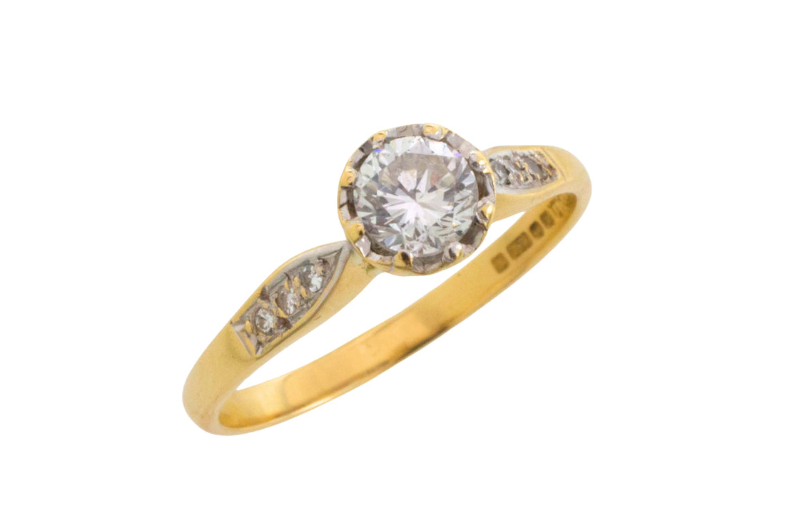 Vintage diamanten ring van 18 karaat goud