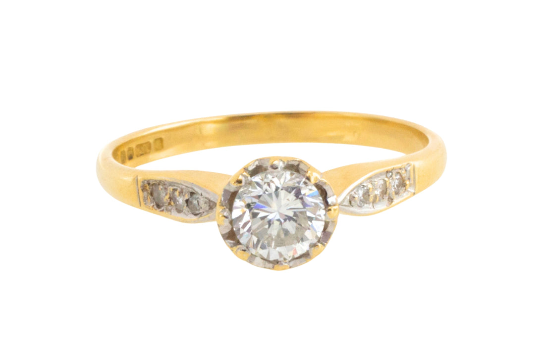 Vintage diamanten ring van 18 karaat goud