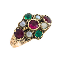 Victorian mourning paste and pearl ring-Antique rings-The Antique Ring Shop