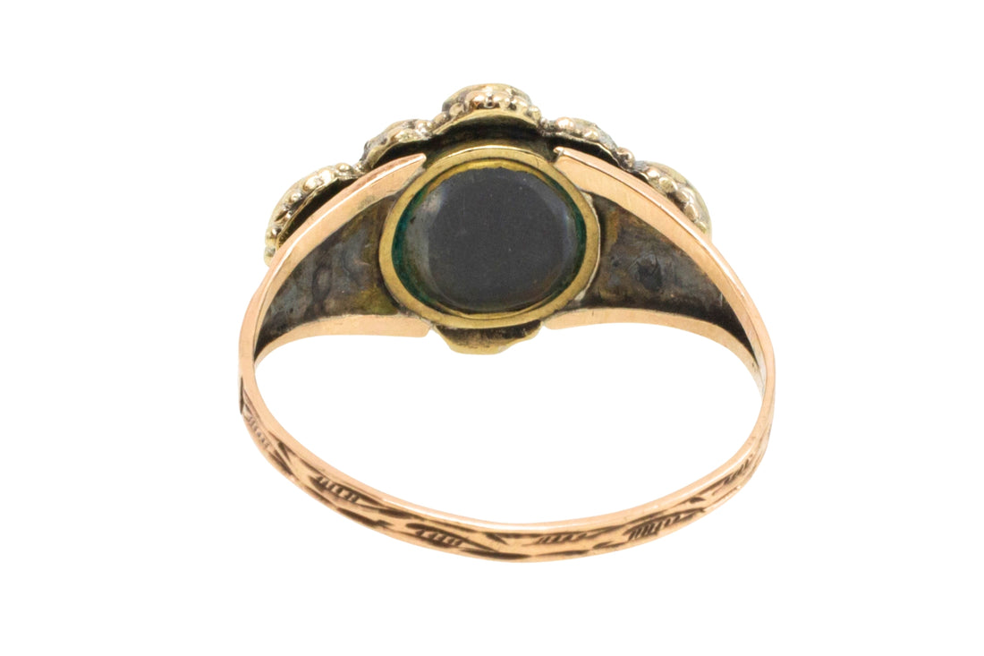 Victorian mourning paste and pearl ring-Antique rings-The Antique Ring Shop