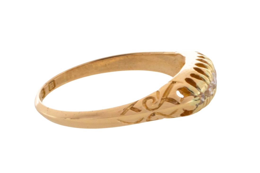 Victorian five stone old cut diamond ring from 1883-Antique rings-The Antique Ring Shop