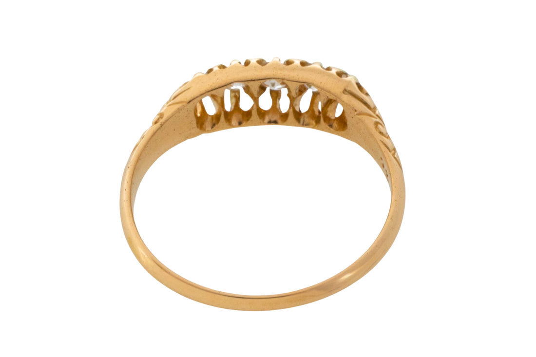 Victorian five stone old cut diamond ring from 1883-Antique rings-The Antique Ring Shop