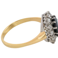 Vintage sapphire and diaond cluster ring