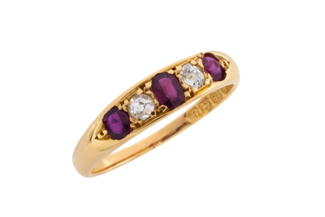 Edwrdian ruby and diamond ring from 1911-Antique rings-The Antique Ring Shop