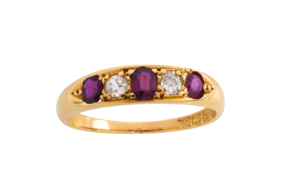 Edwrdian ruby and diamond ring from 1911-Antique rings-The Antique Ring Shop