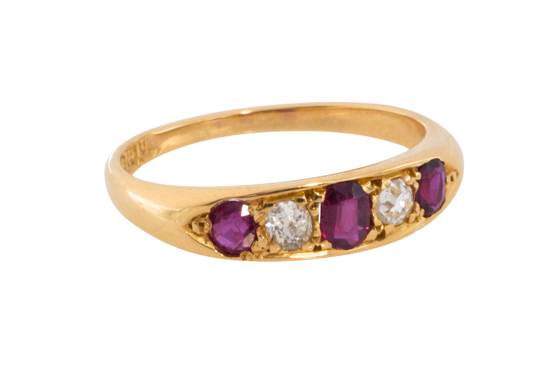Edwrdian ruby and diamond ring from 1911-Antique rings-The Antique Ring Shop