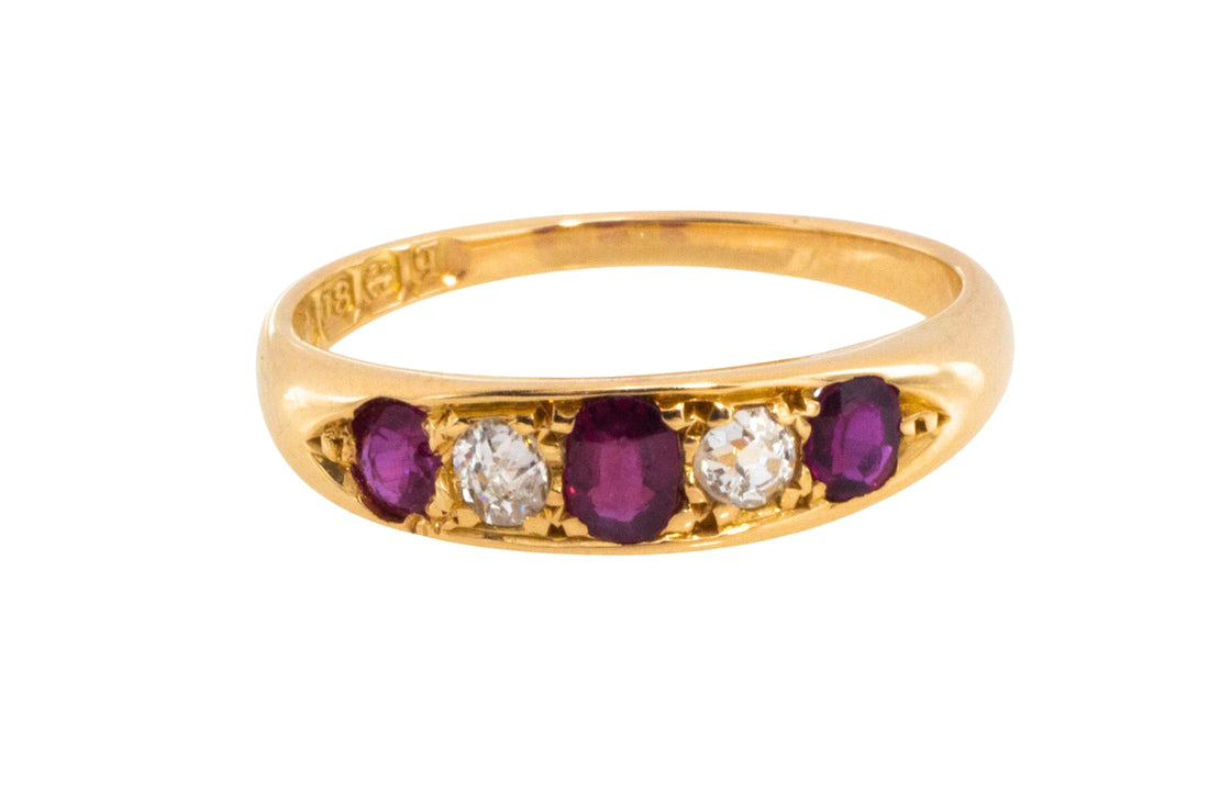 Edwrdian ruby and diamond ring from 1911-Antique rings-The Antique Ring Shop