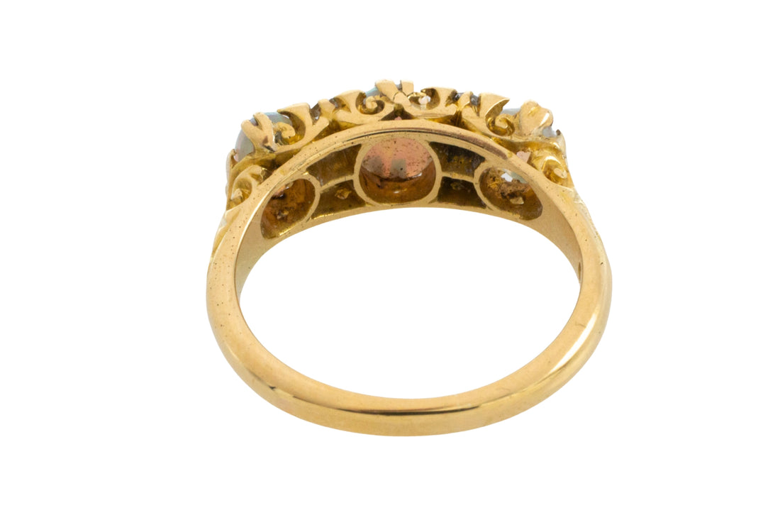 Edwardian opal and diamond ring from 1912
